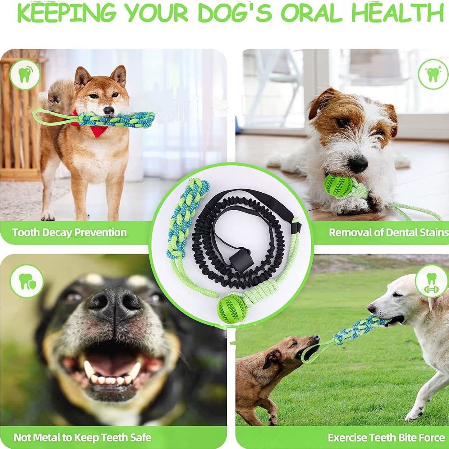 Pet Dog Tug Of War Rope Indoor Outdoor Bite Rope Toy